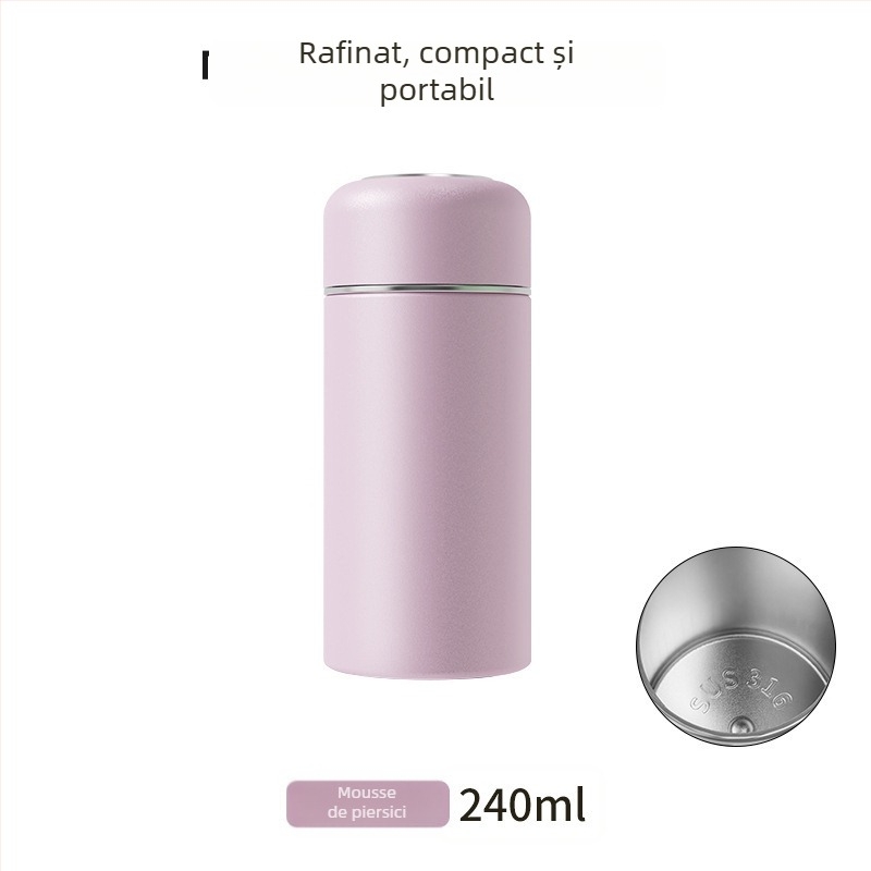 Termos mini minimalist din oțel inoxidabil 316, portabil, recipient mic pentru apă, cadou personalizabil