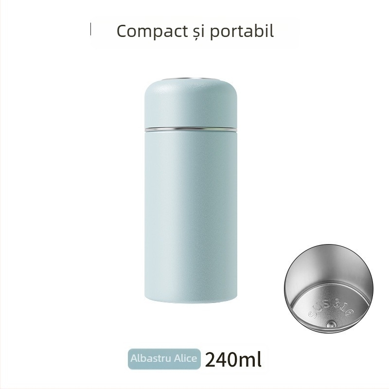 Termos mini minimalist din oțel inoxidabil 316, portabil, recipient mic pentru apă, cadou personalizabil