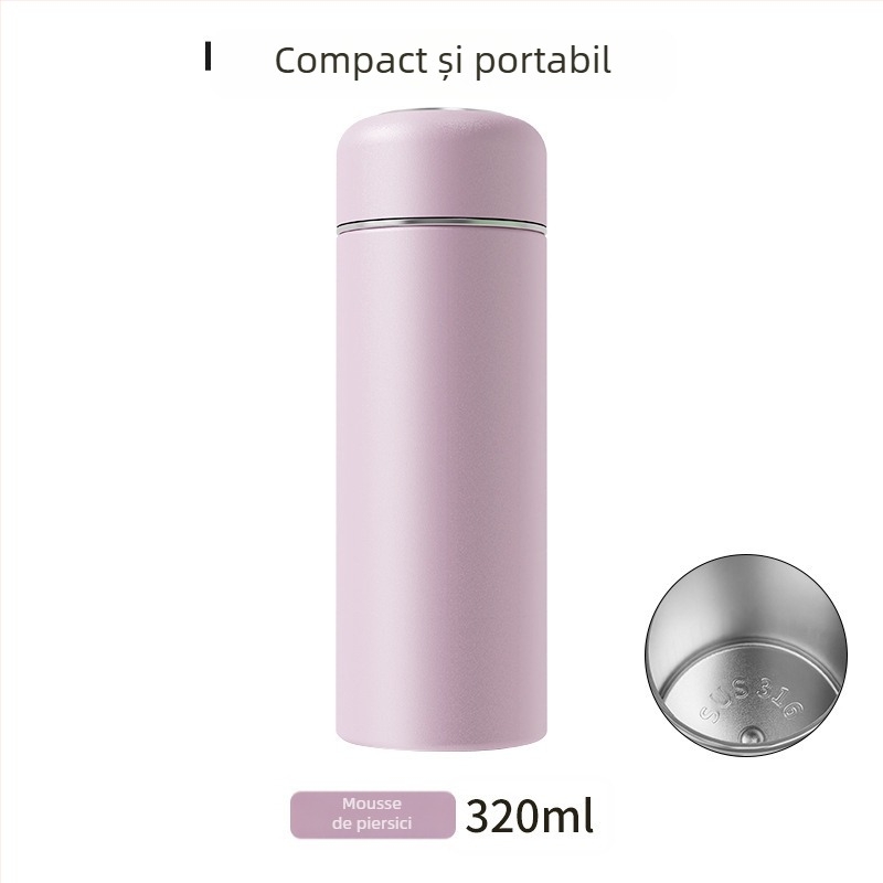 Termos mini minimalist din oțel inoxidabil 316, portabil, recipient mic pentru apă, cadou personalizabil