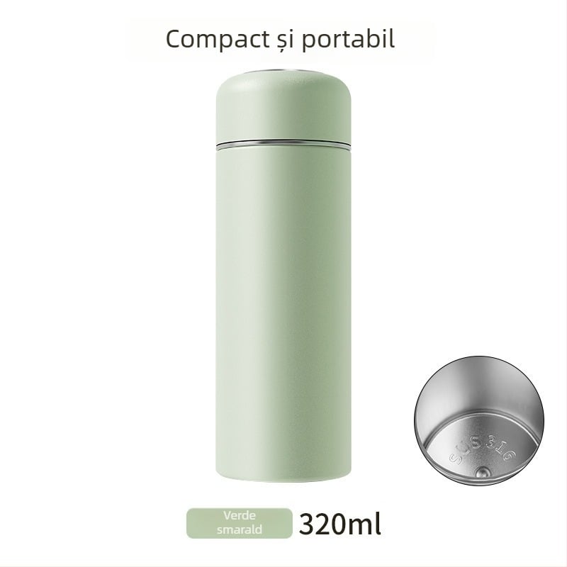 Termos mini minimalist din oțel inoxidabil 316, portabil, recipient mic pentru apă, cadou personalizabil
