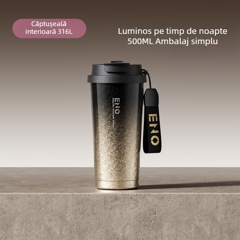 Ceașă termică pentru femei, model nou 2026, capacitate mare, cu pai, ceașcă de cafea portabilă