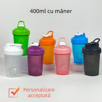 Cană shake pentru înlocuitor de masă, 400 ml, cu scară, din plastic, portabilă pentru fitness
