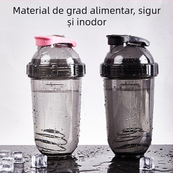 Shaker cu banană pentru amestecarea pulberii de proteine și milkshake, cu scară de măsurare, capacitate mare, din plastic, portabil, fără scurgeri