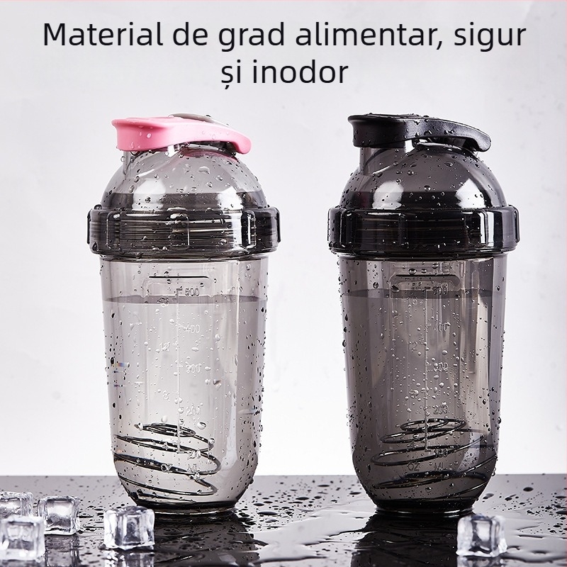 Shaker cu banană pentru amestecarea pulberii de proteine și milkshake, cu scară de măsurare, capacitate mare, din plastic, portabil, fără scurgeri