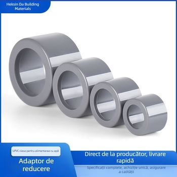 Fiting reductor UPVC pentru alimentarea cu apă, cu umplutură de nucleu, culoare gri deschis, rezistent la acizi și baze, 25×20 mm