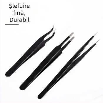Deli pensete din oțel inoxidabil, cu vârf curbat, vârfuri subțiri, anti-magnetice, clipsuri mici, set de unelte pentru reparații