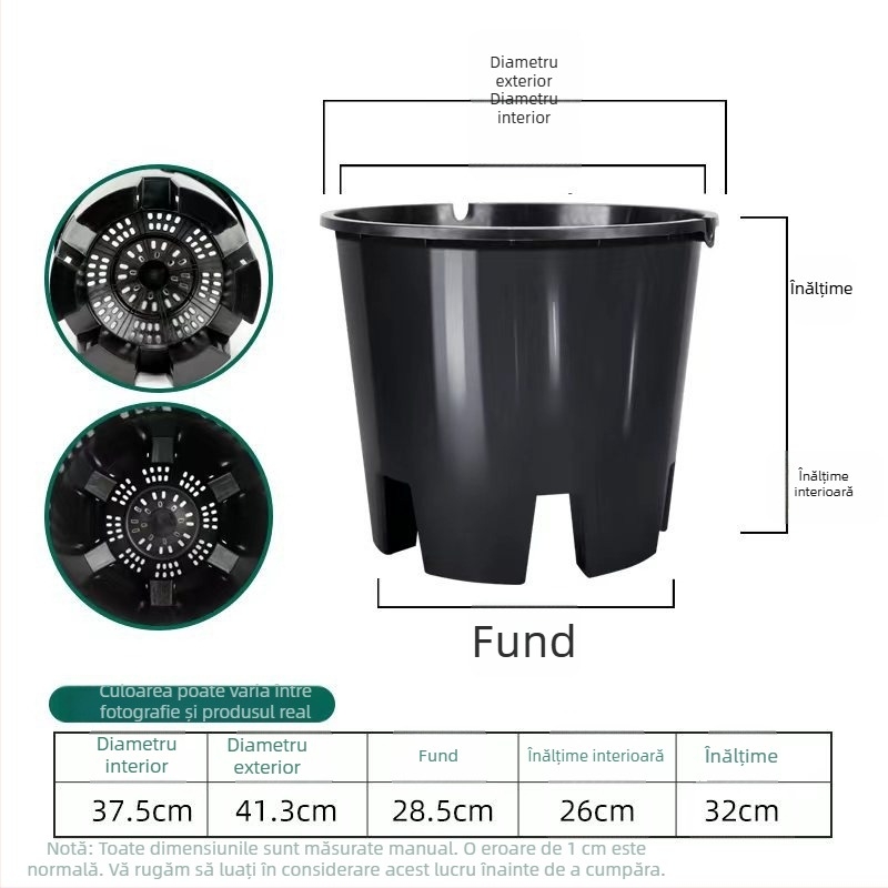 Ghiveci special pentru cultivarea afinei, din plastic, rășină îngroșată, pătrat, controlul rădăcinilor, respirabil, pentru plante verzi și flori, disponibil în dimensiuni mari, medii și mici.