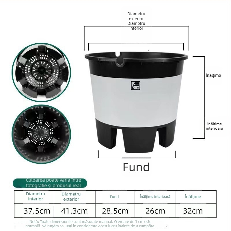 Ghiveci special pentru cultivarea afinei, din plastic, rășină îngroșată, pătrat, controlul rădăcinilor, respirabil, pentru plante verzi și flori, disponibil în dimensiuni mari, medii și mici.