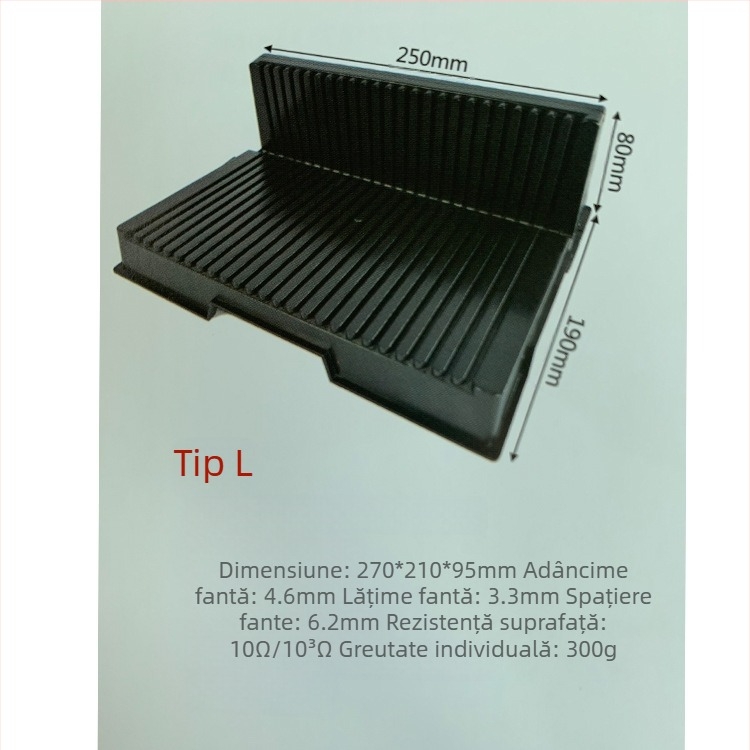 Placă cu slot anti-static din PP pentru rack PCB turnover, cu suporturi superioare și inferioare ale plăcilor (ES-350)
