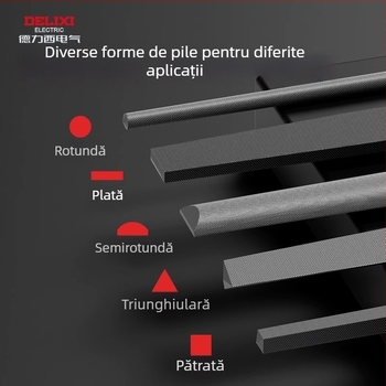 Delixi Set pilă rotundă pentru metal și lemn – unelte de șlefuire din oțel de înalt carbon
