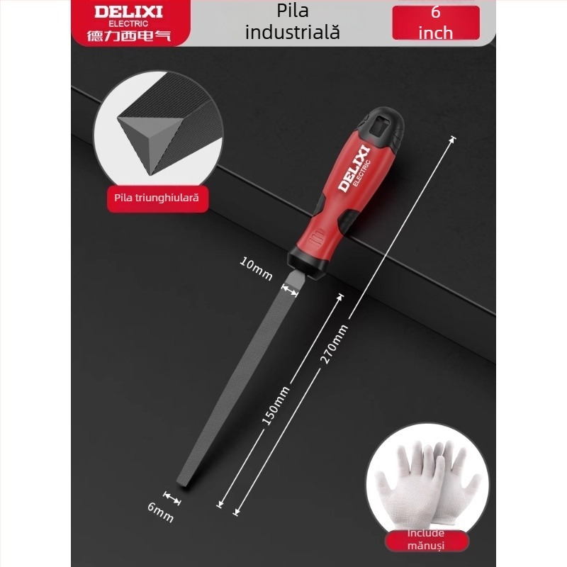 Delixi Set pilă rotundă pentru metal și lemn – unelte de șlefuire din oțel de înalt carbon