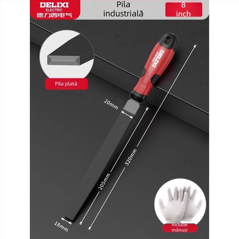Delixi Set pilă rotundă pentru metal și lemn – unelte de șlefuire din oțel de înalt carbon
