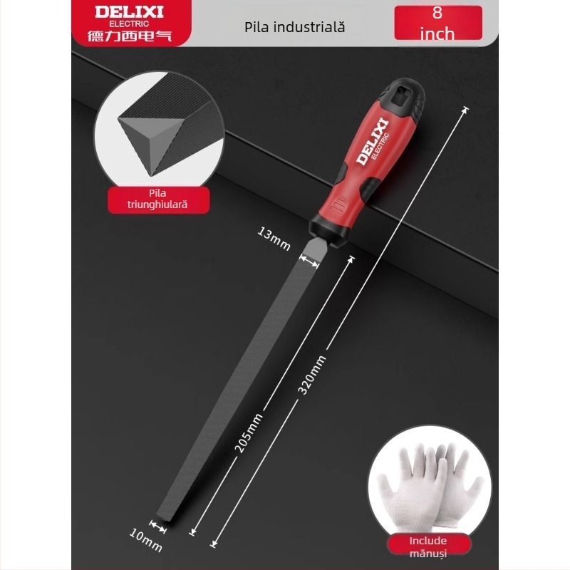 Delixi Set pilă rotundă pentru metal și lemn – unelte de șlefuire din oțel de înalt carbon