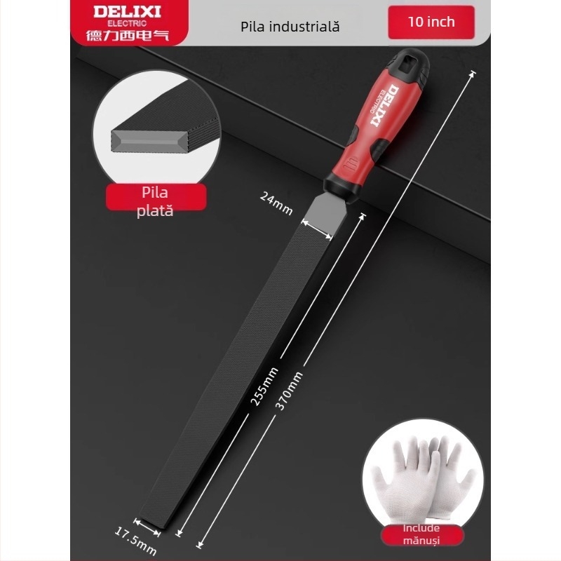 Delixi Set pilă rotundă pentru metal și lemn – unelte de șlefuire din oțel de înalt carbon