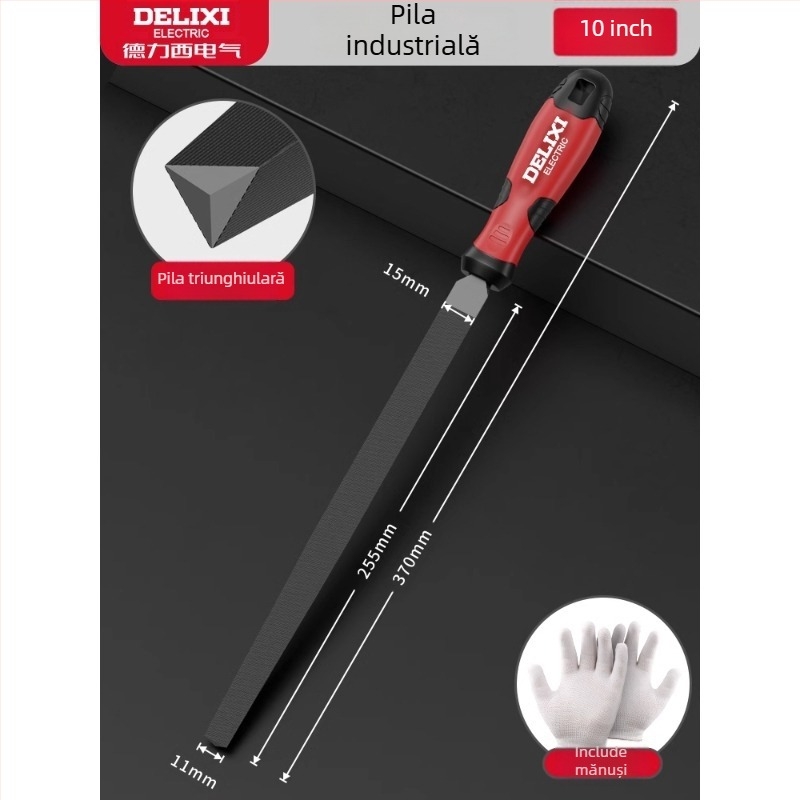 Delixi Set pilă rotundă pentru metal și lemn – unelte de șlefuire din oțel de înalt carbon