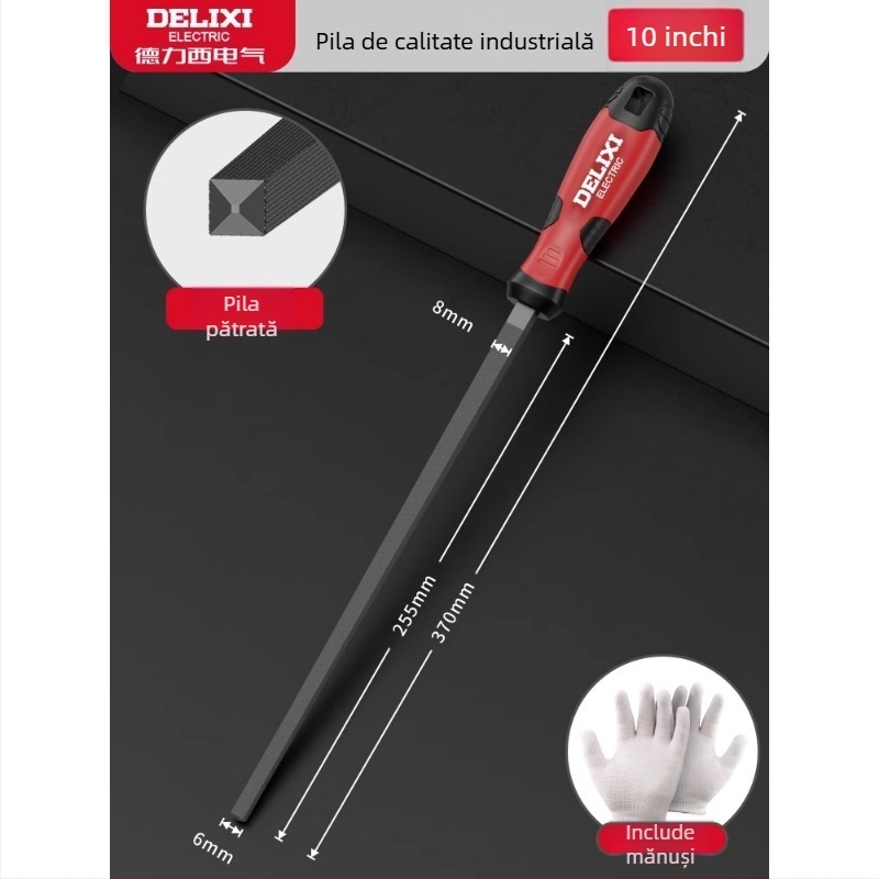 Delixi Set pilă rotundă pentru metal și lemn – unelte de șlefuire din oțel de înalt carbon