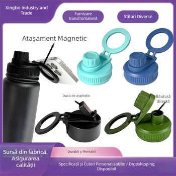 Cap magnetic pentru ceașcă izolată și sticlă, cu mâner – etanș