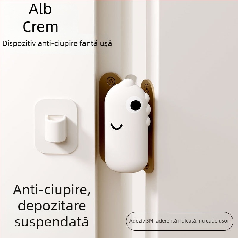Set din silicon pentru mânerul ușii, temă dinosaur, protecție anti-coliziune și anti-static, format din trei piese, funcționare silențioasă