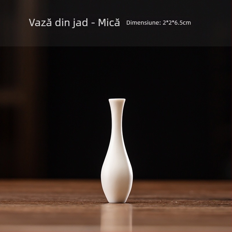 Vază Guanyin din porțelan alb, decor ceramic pentru hidroponie și aranjamente cu flori uscate, ornament de masă pentru living