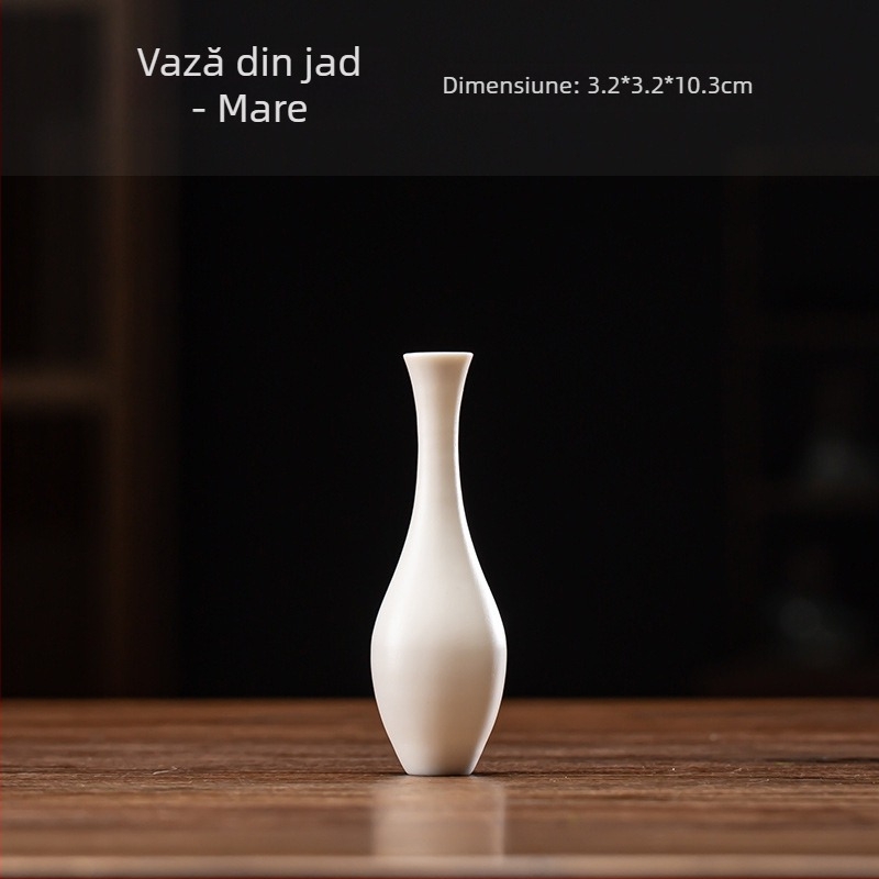 Vază Guanyin din porțelan alb, decor ceramic pentru hidroponie și aranjamente cu flori uscate, ornament de masă pentru living