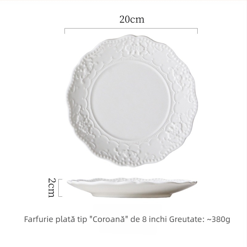 Bol ceramic alb pentru uz casnic, bol pentru orez și supă, stil Nordic minimalist