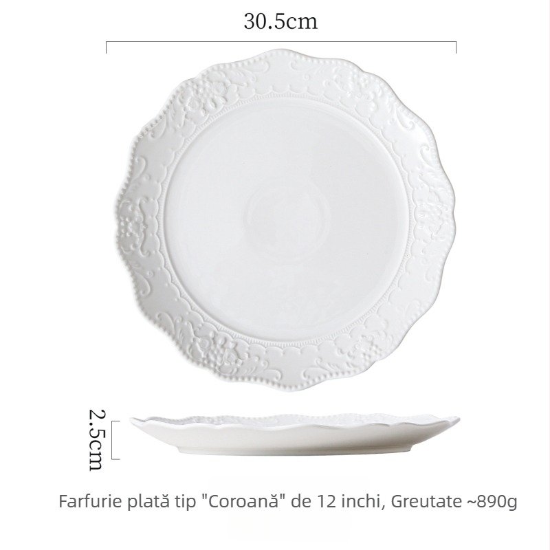 Bol ceramic alb pentru uz casnic, bol pentru orez și supă, stil Nordic minimalist