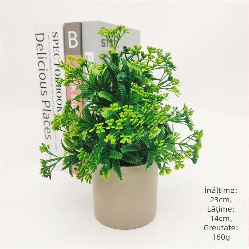 Plantă artificială într-un ghiveci din plastic, decor pentru casă sau birou