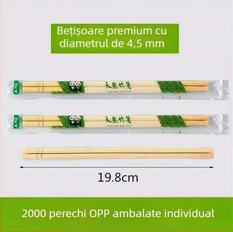 Bețișoare de unică folosință din bambus, ambalate individual sau la pachet, pentru hoteluri, catering și fast-food.