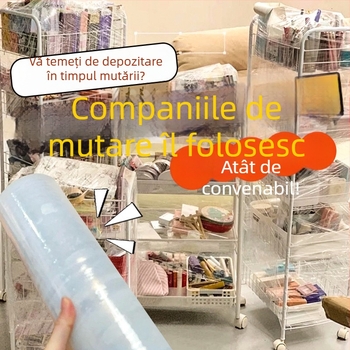 Film stretch de 50 cm pentru ambalare industrială și comercială, folie PE de protecție, rolă mică