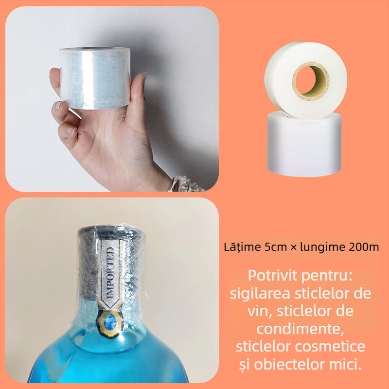 Film stretch de 50 cm pentru ambalare industrială și comercială, folie PE de protecție, rolă mică