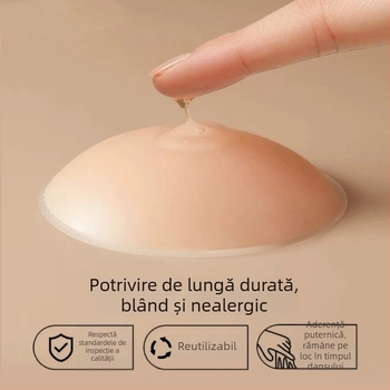Plăcuțe siliconice pentru sân, invizibile, fără cusături, ultra-subțiri, pentru sâni mici, potrivite pentru rochii cu bretele