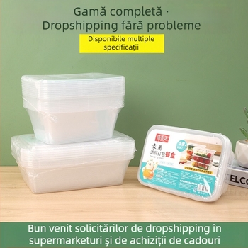 Recipient plastic de unică folosință pentru mâncare la pachet – bol rotund cu capac, transparent