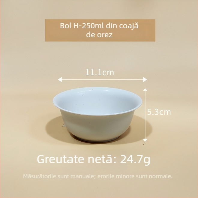 Vas de unică folosință din coajă de orez, 350 ml, pereți îngroșați, potrivit pentru supă