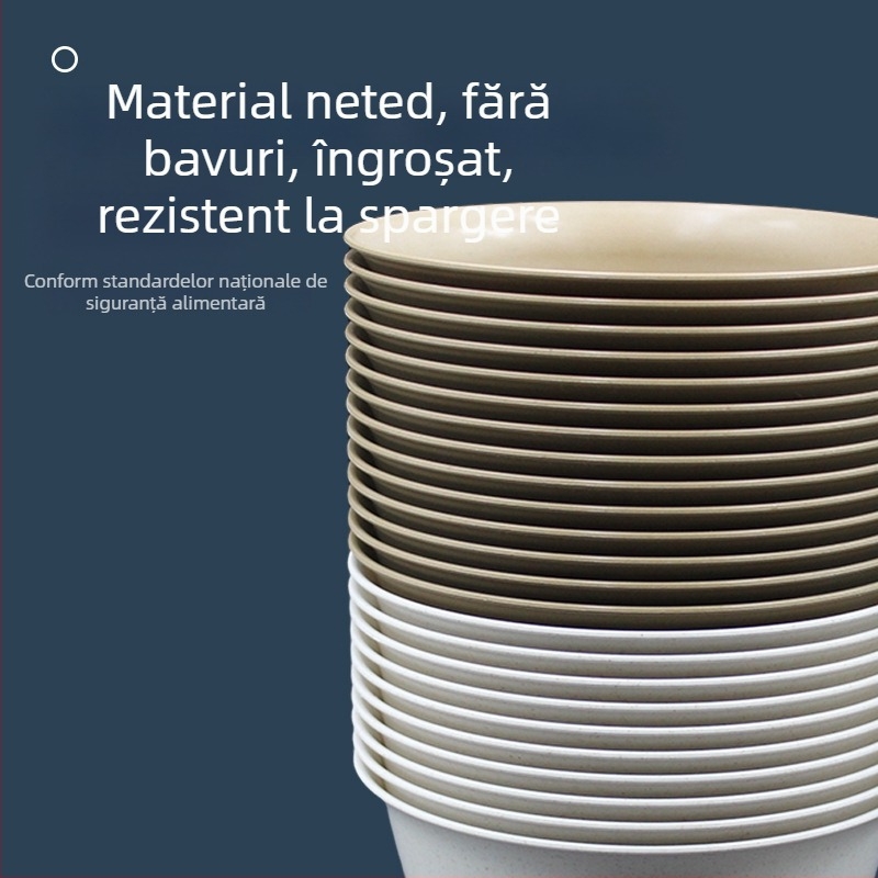 Vas de unică folosință din coajă de orez, 350 ml, pereți îngroșați, potrivit pentru supă
