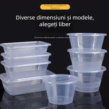 Cutie de take-out dreptunghiulară, din plastic transparent, de calitate alimentară, 300 buc
