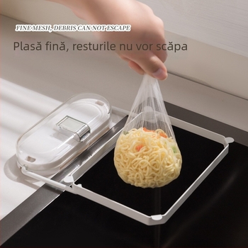 Raft de drenaj cu ventuză pentru resturi și deșeuri de bucătărie, pungă din plasă de unică folosință