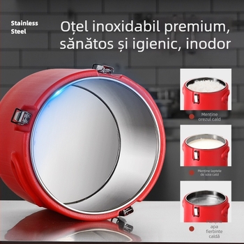 Găleată PE izolație, capacitate mare (6 L), pentru uz casnic, păstrează căldura la supe și piure, găleată pentru cantină, găleată pentru baie a picioarelor, potrivită pentru vânzare stradală