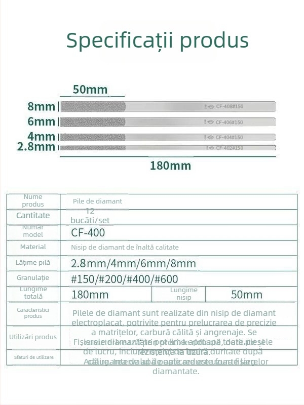 CF-400 Fișier diamant plat pentru matrițe din aliaj