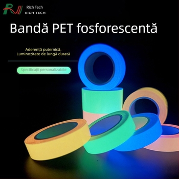 Bandă PET fosforescentă auto-luminantă, avertizare de securitate în culori vii, pentru urgențe și securitatea la incendiu, 3 m