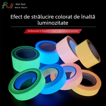 Bandă PET fosforescentă auto-luminantă, avertizare de securitate în culori vii, pentru urgențe și securitatea la incendiu, 3 m
