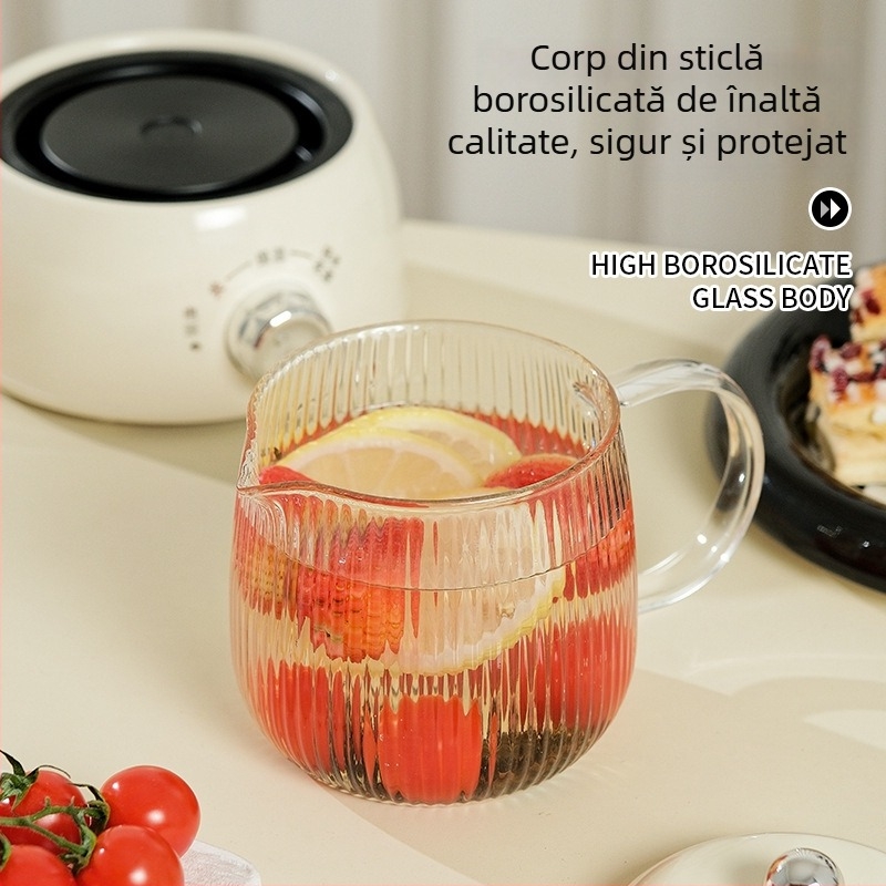 Ceainic electric din sticlă, 600 ml, pentru casă și birou, aparat de preparare a ceaiului și infuzie