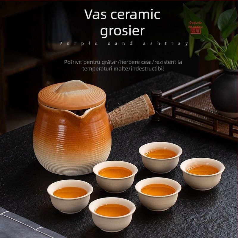 Set ceainic ceramic pentru ceai cu lapte, capacitate mare, pentru plită