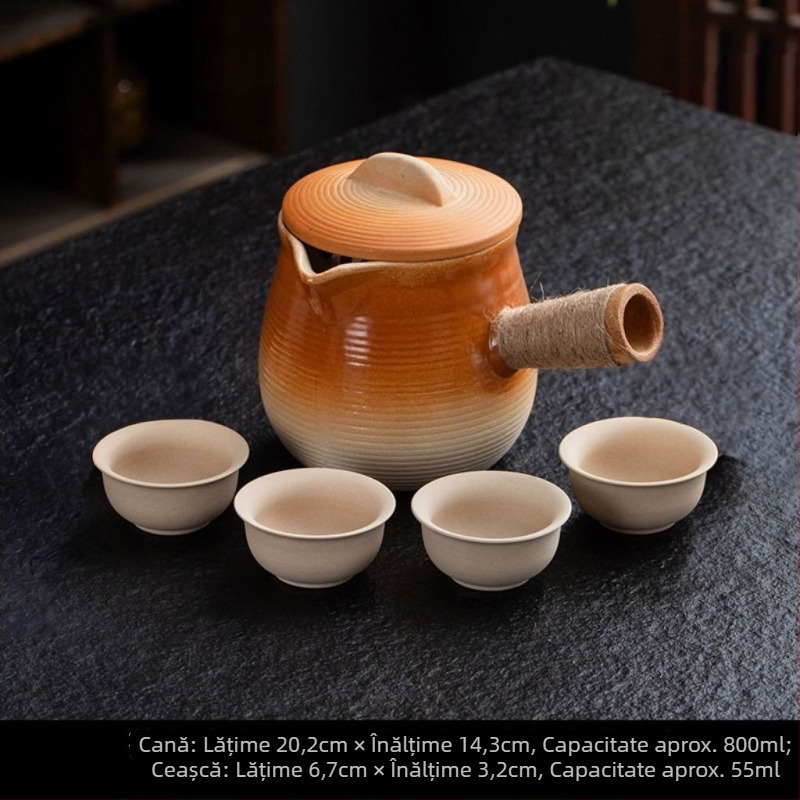 Set ceainic ceramic pentru ceai cu lapte, capacitate mare, pentru plită