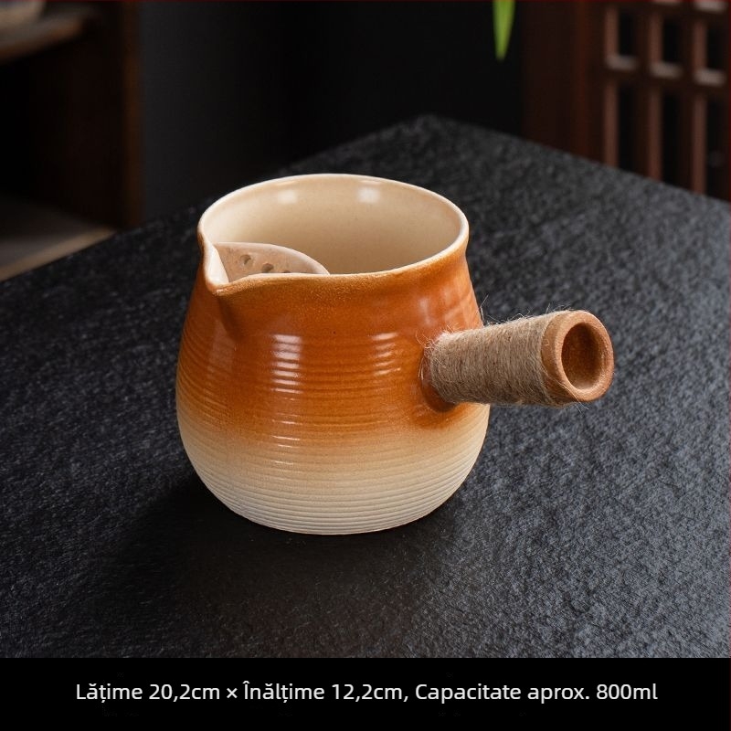 Set ceainic ceramic pentru ceai cu lapte, capacitate mare, pentru plită