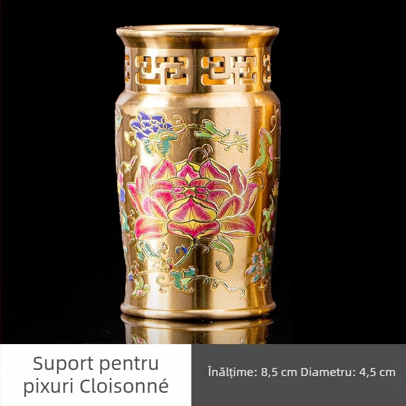Set nou chinezesc colorat din cupru-aluminiu pentru ceremonia ceaiului, cinci piese: clips pentru ceai, linguriță pentru ceai, cuțiș pentru ceai, perie de întreținere a ceainicului, suport pentru ceașcă