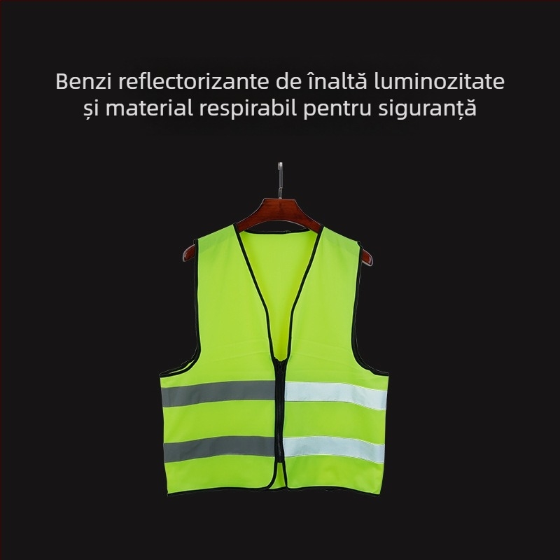 Xinma Vestă reflectorizantă de înaltă vizibilitate, cu buzunare multiple, pentru trafic, construcții și salubritate