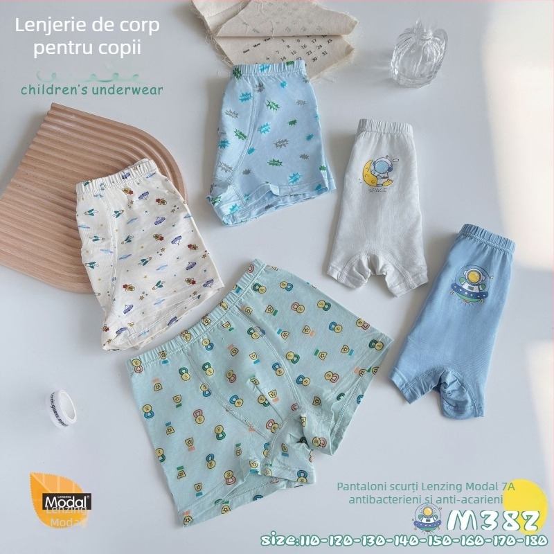 FOB Valley Bear Boxeri pentru copii din modal – fără cusături, 95% modal, 3–8 ani (100–140 cm)