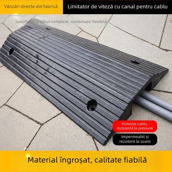 Prag de canal cablu tip pod, pantă dublă, protecție cabluri, rampă auto și limitator de viteză