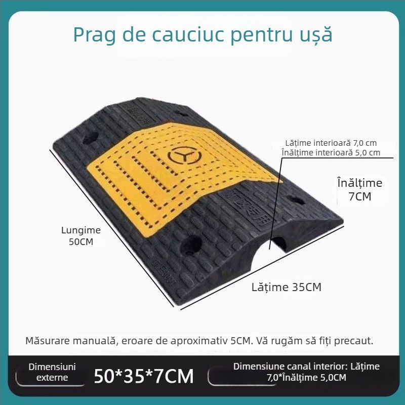 Prag de canal cablu tip pod, pantă dublă, protecție cabluri, rampă auto și limitator de viteză