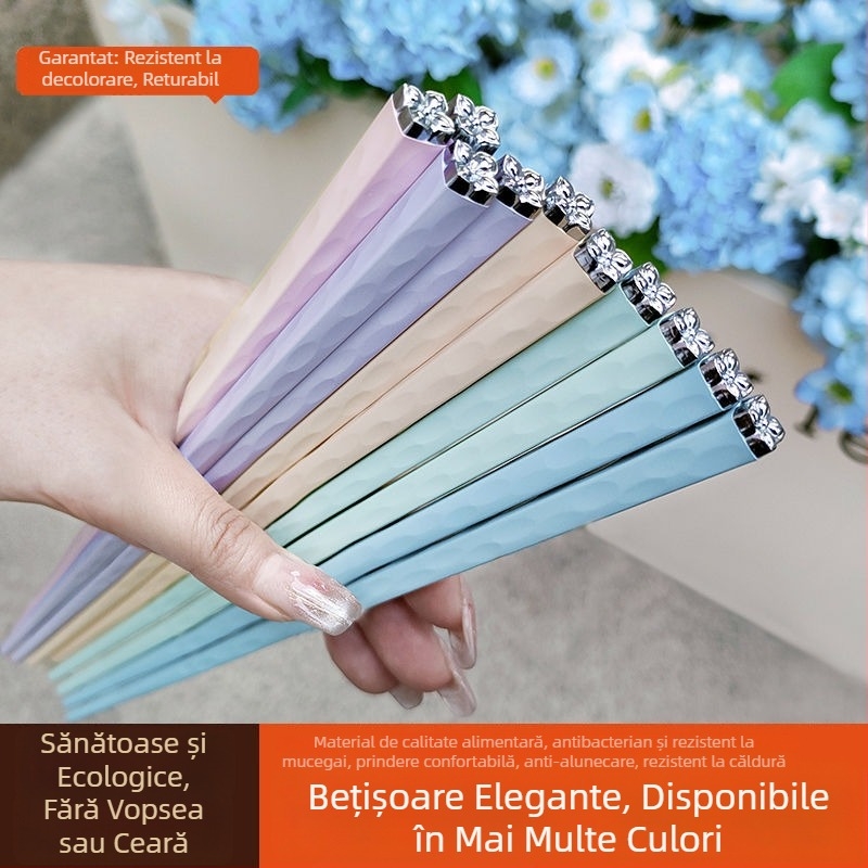 Bețișoare de masă multicolore, elegante, antiderapante și rezistente la mucegai, câte un set pe persoană, sterilizabile, pentru cină în familie, aliaj de înaltă calitate, design modern